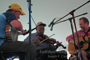 Joe Thompson plays the fiddle.