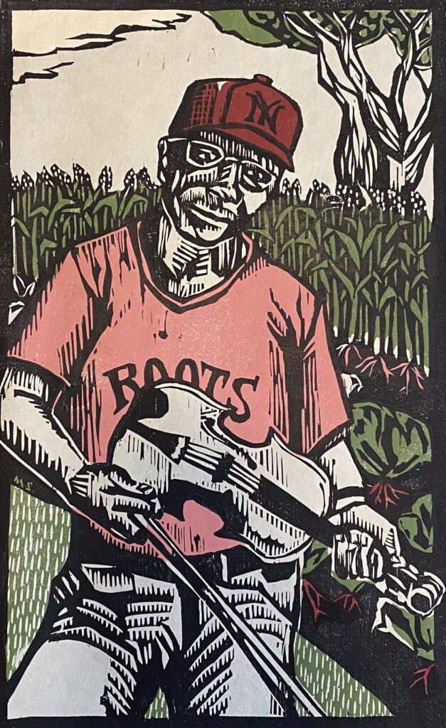 Molly Stouten image of Joe Thompson in the garden.
